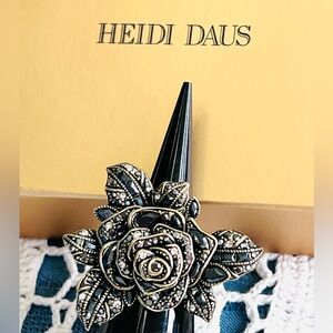 Heidi Daus 🆕 HUGE “Enchanted Beauty”Dimensional Rose Ring Size  7